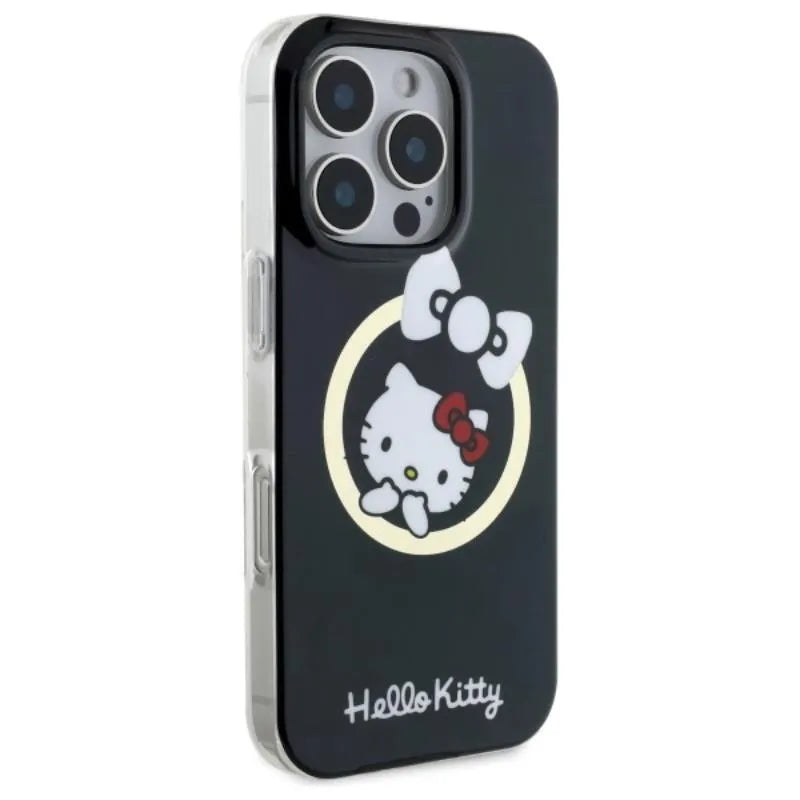 Hello Kitty IML Fun Bow MagSafe – Dėklas iPhone 16 Pro Max (juodas)
