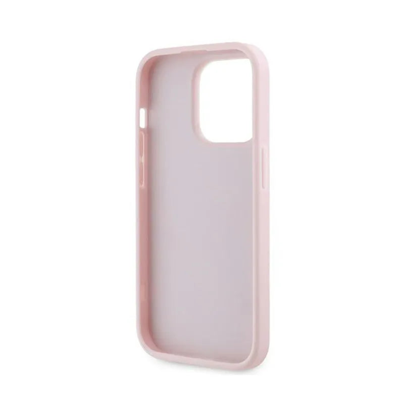 Karl Lagerfeld Diagonal Quilted Script – dėklas iPhone 14 Pro (rožinis)