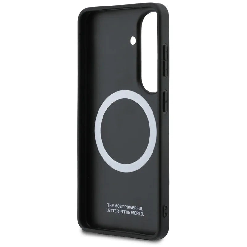 BMW M Perforated Stripe Logo MagSafe – Samsung Galaxy S26 dėklas (mėlynas)
