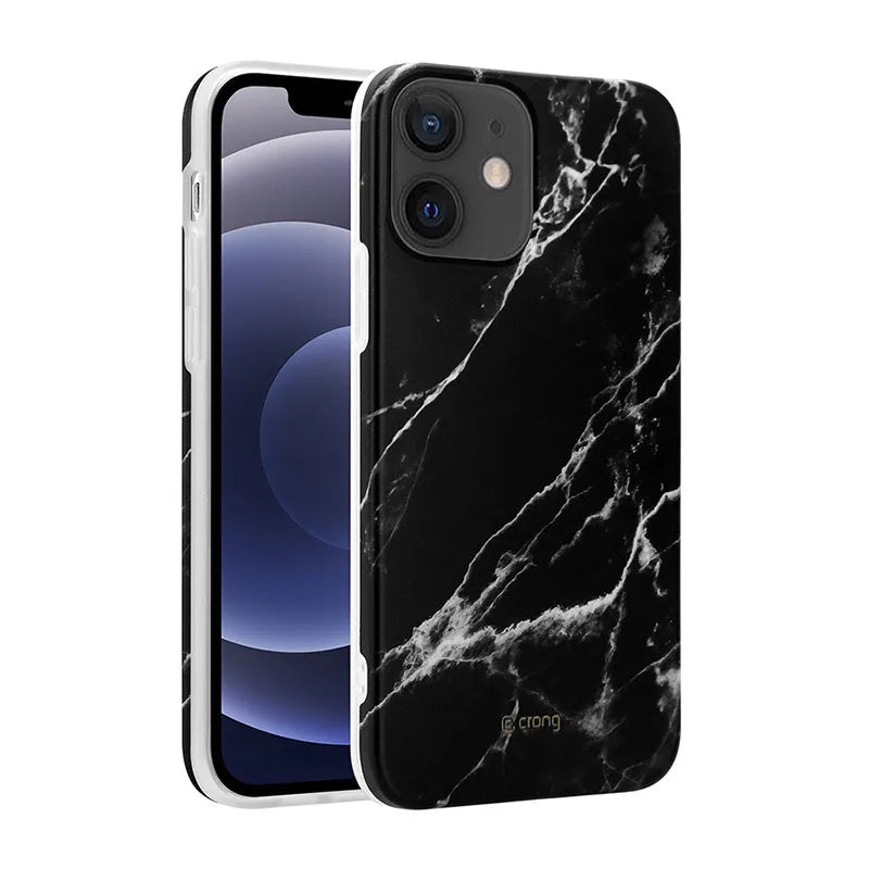 Crong Marble Case – iPhone 12 Mini dėklas (juodas)