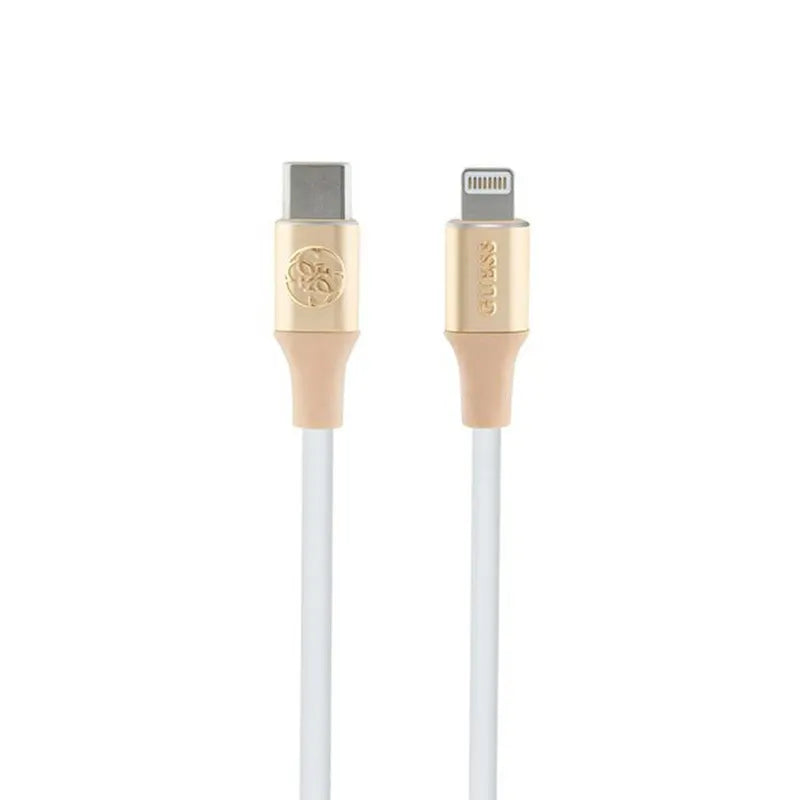 Guess Ebossed Logo - USB-C į Lightning laidas, MFi sertifikuotas, 1,5 m (auksinis)
