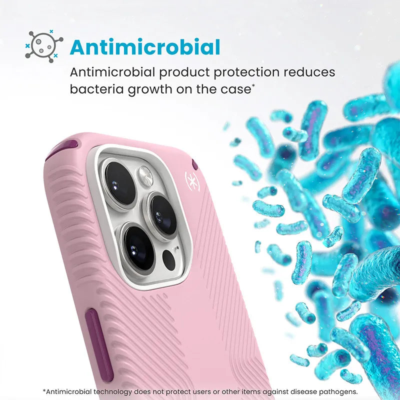 Speck Presidio2 Grip ClickLock & MagSafe – dėklas iPhone 16 Pro (Wednesday Pink / Boysenberry Purple / White)