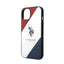 US Polo Assn Tricolor Embossed - Dėklas, skirtas iPhone 14 (baltas)