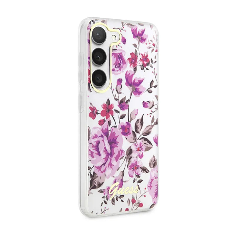 „Guess Flower Collection“ – dėklas Samsung Galaxy S23+ (baltas)
