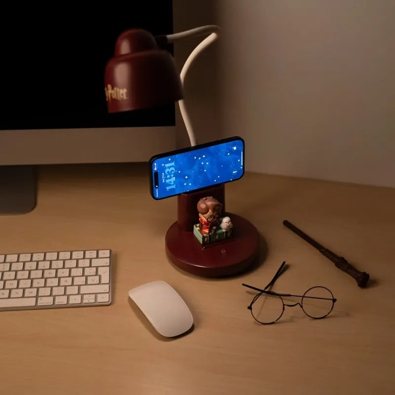 Harry Potter – lanksti LED stalinė lempa vaikams su dėkliuku, belaidė, USB-C, reguliuojamo ryškumo