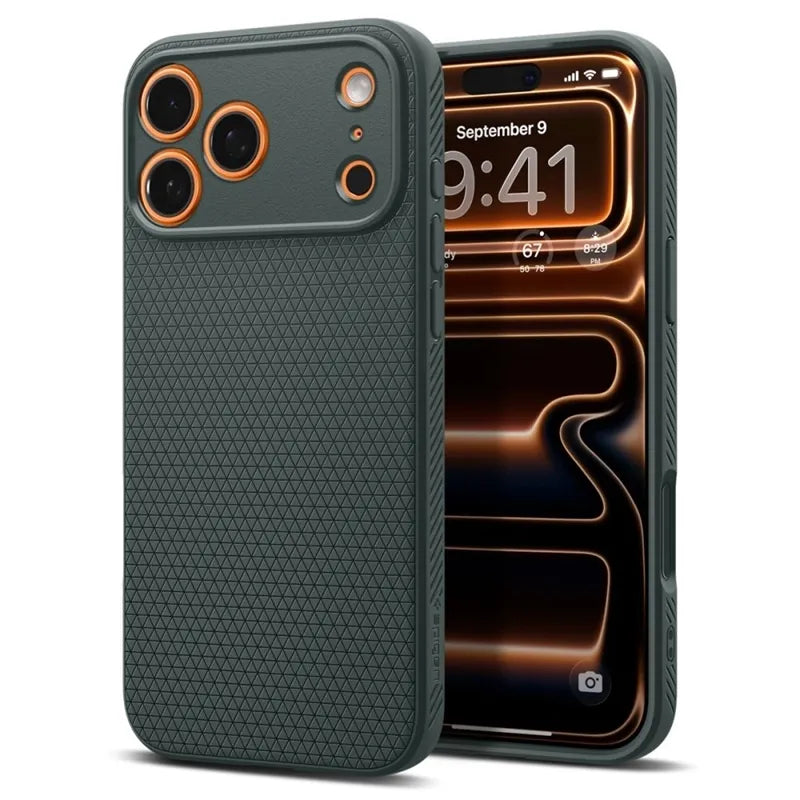 Spigen Liquid Air – dėklas, skirtas iPhone 17 Pro Max (Abyss Green)