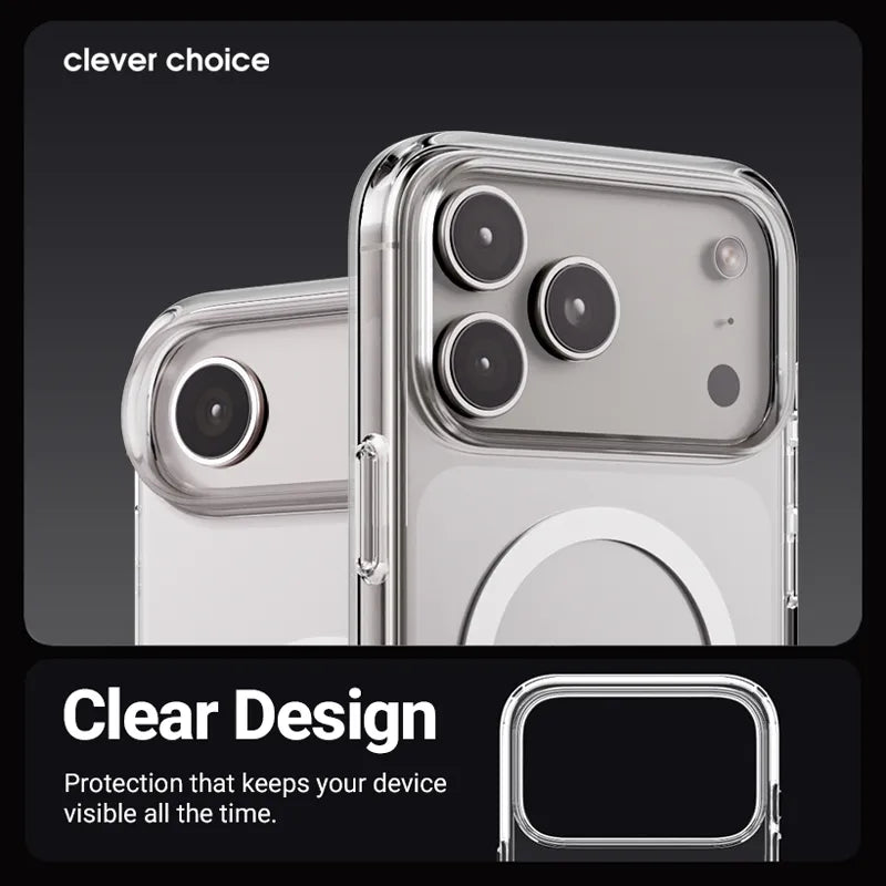 Crong Clear MAG Cover – MagSafe dėklas, skirtas iPhone Air (skaidrus)