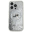 Karl Lagerfeld Liquid Glitter Karl & Choupette Head MagSafe – dėklas iPhone 16 Pro Max (skaidrus)
