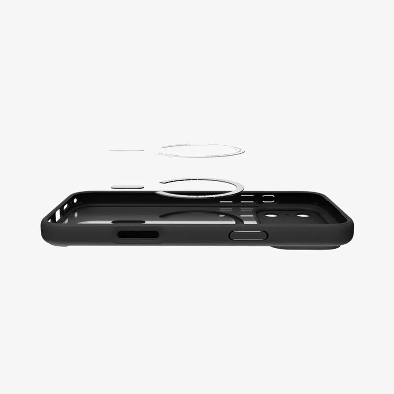 Spigen Ultra Hybrid Mag MagSafe – dėklas iPhone 17 Pro (Frost Black / Orange)