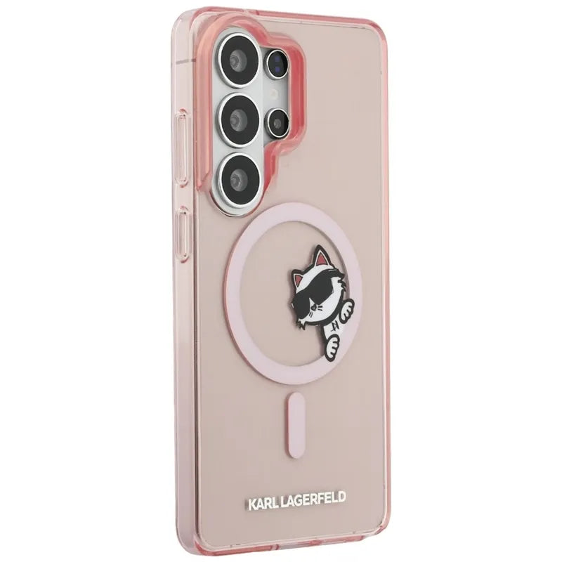 Karl Lagerfeld IML Peekaboo Choupette MagSafe – Samsung Galaxy S26 Ultra dėklas (rožinis)