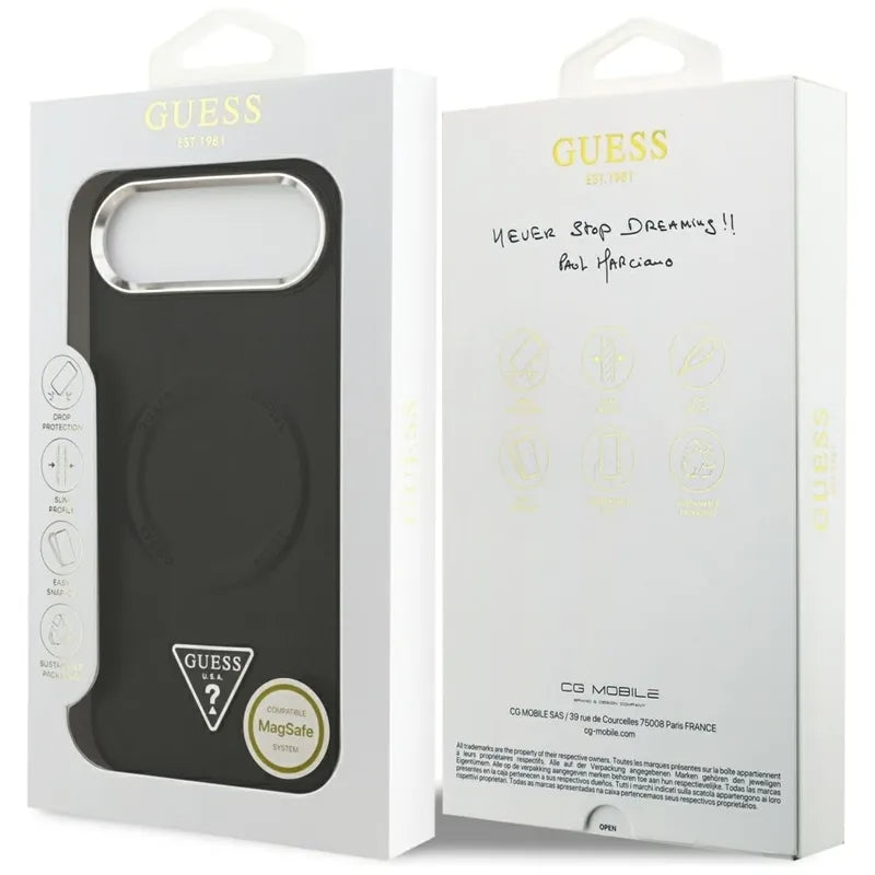 Guess Triangle Logo MagSafe - Dėklas iPhone Air (juodas)