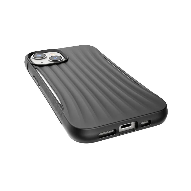X-Doria Raptic Clutch – Biologiškai skaidus dėklas, skirtas iPhone 14 (Išbandytas kritimas iš 3m) (Juodas)