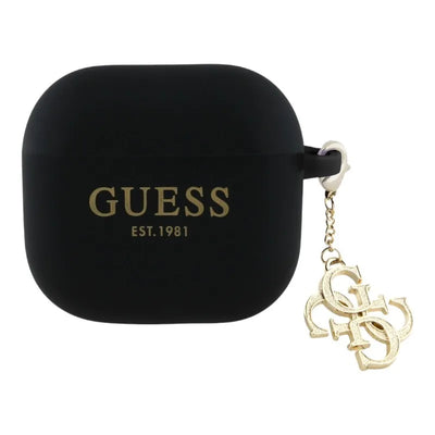 Guess Silicone 4G Charm – AirPods 4 dėklas (juodas)