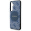Guess 4G Round Patch Classic Logo MagSafe – dėklas Samsung Galaxy S25+ (mėlynas)