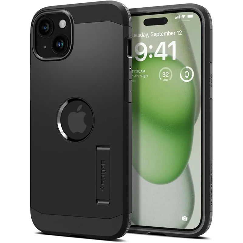 Spigen Tough Armor Mag MagSafe – dėklas iPhone 15 telefonui (juodas)