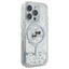 Karl Lagerfeld Liquid Glitter Karl & Choupette Head MagSafe – dėklas iPhone 16 Pro Max (skaidrus)