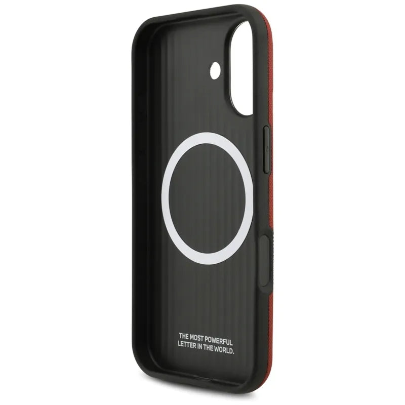 BMW M FW Metal Logo MagSafe – dėklas iPhone 17 (raudonas)
