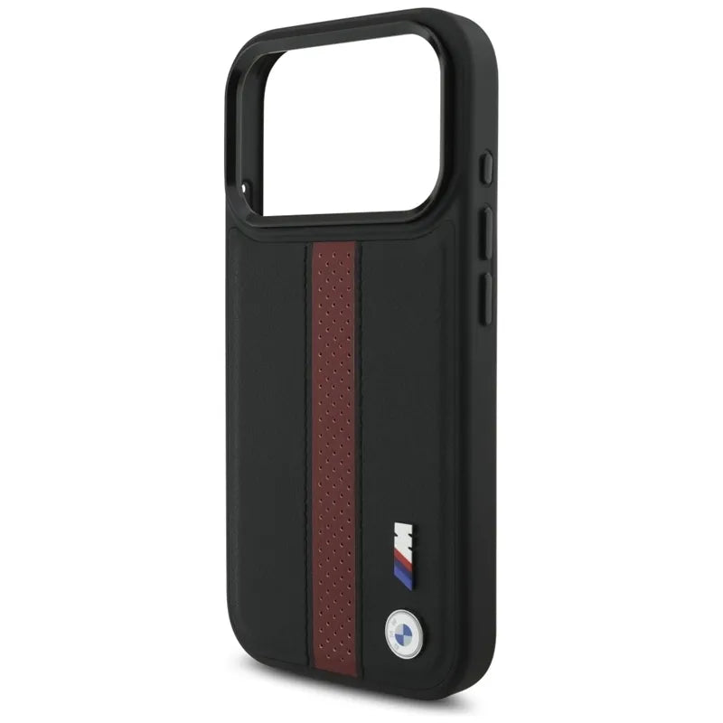 BMW M Perforated Stripe Logo MagSafe – iPhone 17 Pro dėklas (raudonas)