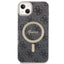 Guess Bundle Pack MagSafe 4G – rinkinys: dėklas iPhone 14 Plus + MagSafe įkroviklis (juoda/auksinė)