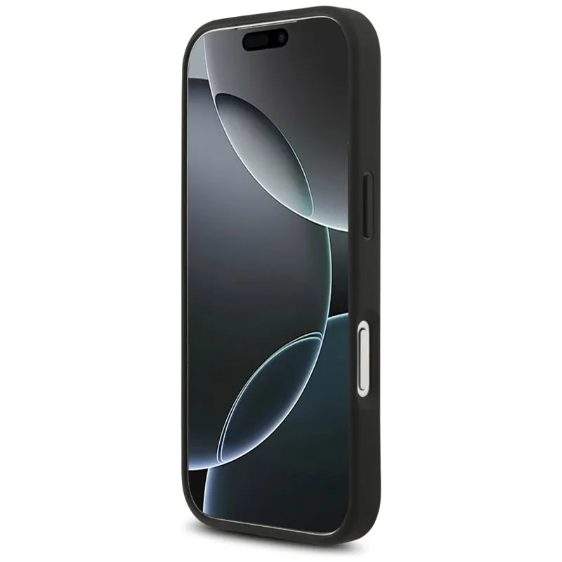 „Guess 4G Circle Classic Logo MagSafe“ – dėklas „iPhone 17 Pro“ (juodas)