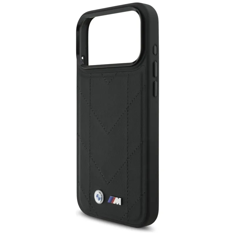 BMW M Quilted Logo MagSafe – „iPhone 17 Pro Max“ dėklas (juodas)
