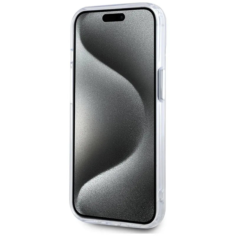 Karl Lagerfeld IML Metal Karl Head MagSafe – dėklas, skirtas iPhone 15 (baltas)