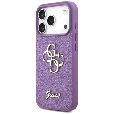 „Guess Fixed Glitter Big 4G“ – dėklas „iPhone 17 Pro“ (alyvinis)