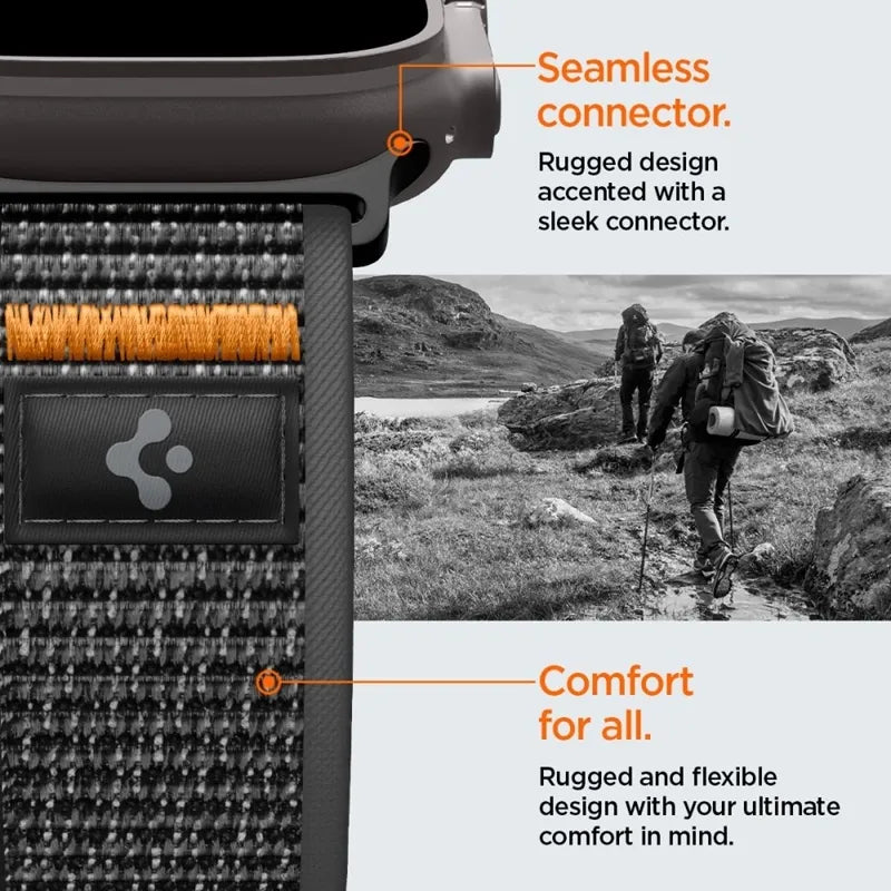 Spigen Athlex Air 2 – Apple Watch dirželis 44/45/46/49 mm (Active Black / Orange)