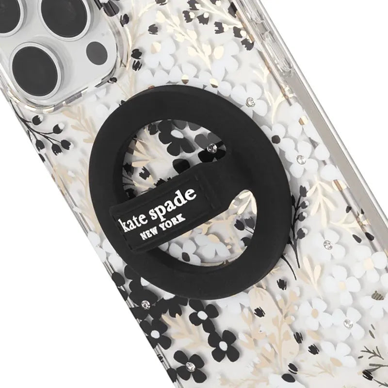 Kate Spade New York magnetinis žiedas-laikiklis – MagSafe piršto laikiklis (juodas)