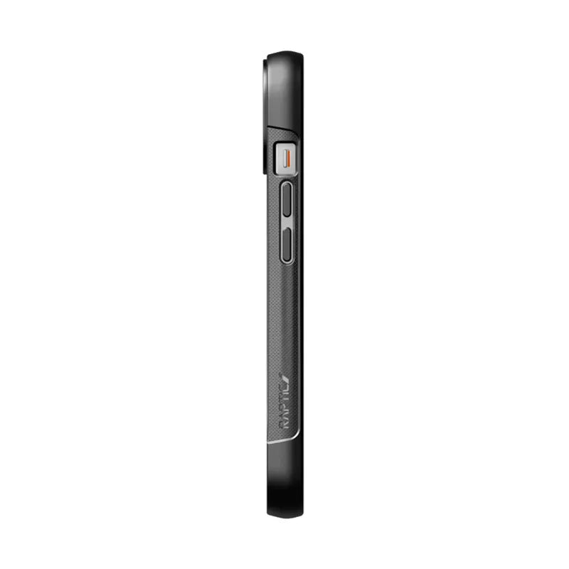 X-Doria Raptic Clutch – Biologiškai skaidus dėklas, skirtas iPhone 14 (Išbandytas kritimas iš 3m) (Juodas)