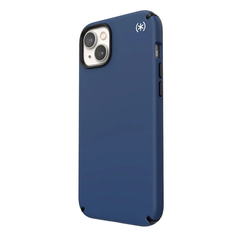 Speck Presidio2 Pro – antibakterinis dėklas „iPhone 15 Plus“ / „14 Plus“ (pakrantės mėlyna / juoda / balta)