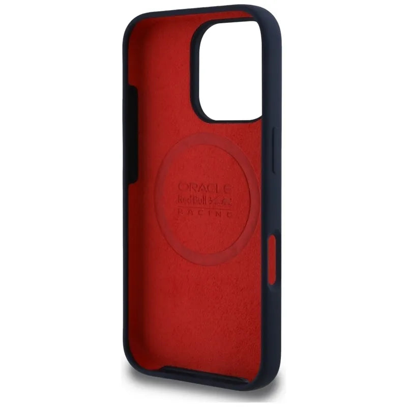 Red Bull Silicone Red Ring MagSafe – dėklas iPhone 16 Pro Max (tamsiai mėlynas)