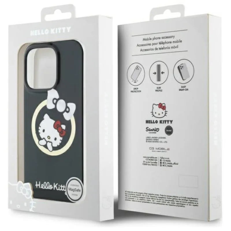 Hello Kitty IML Fun Bow MagSafe – Dėklas iPhone 16 Pro Max (juodas)