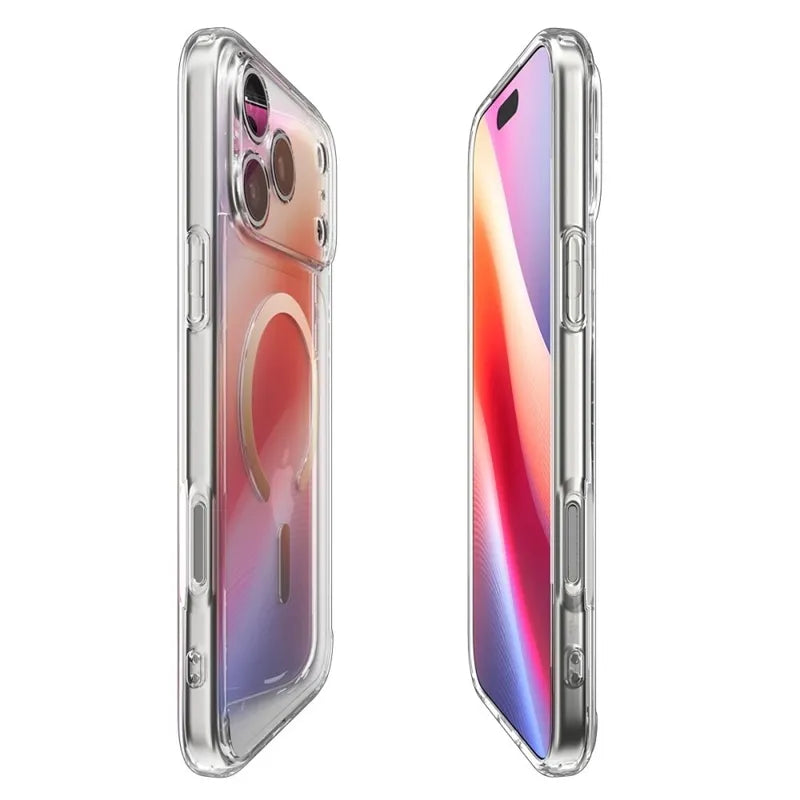 Spigen Ultra Hybrid Mag MagSafe – dėklas iPhone 17 Pro (skaidrus/auksinis)