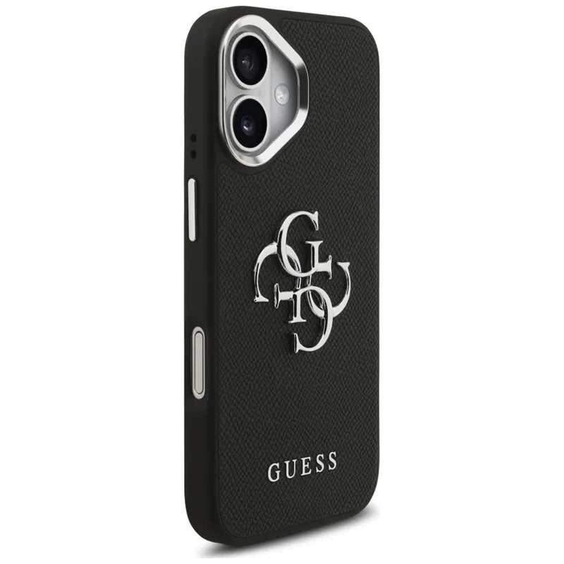Guess Grained Big 4G Classic Logo – dėklas iPhone 17 (juodas)