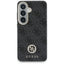 Guess 4G Rhinestone Round Logo MagSafe – Samsung Galaxy S26 dėklas (juodas)