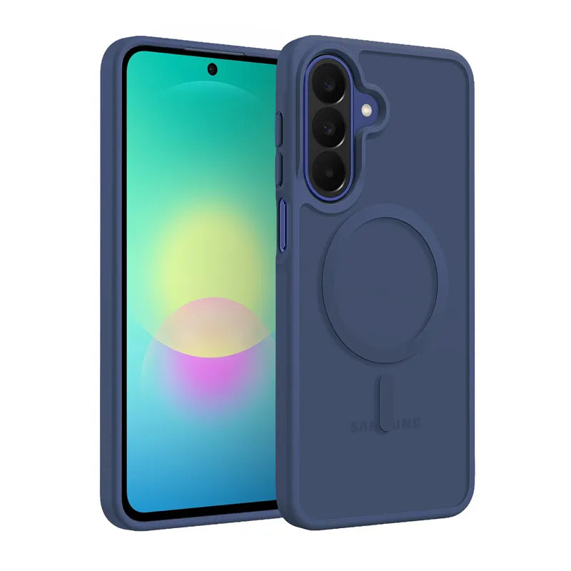 Crong Hybrid Matte Magnetic – MagSafe dėklas Samsung Galaxy A27 5G (tamsiai mėlynas)
