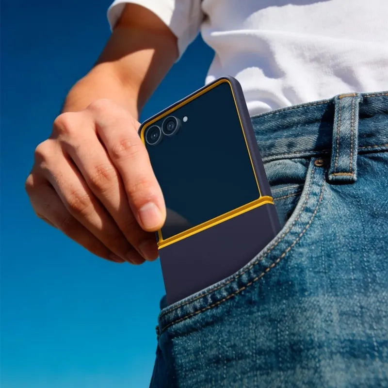 Spigen Nano Pop Mag MagSafe dėklas, skirtas Samsung Galaxy Z Flip 8 (tamsiai mėlyna)