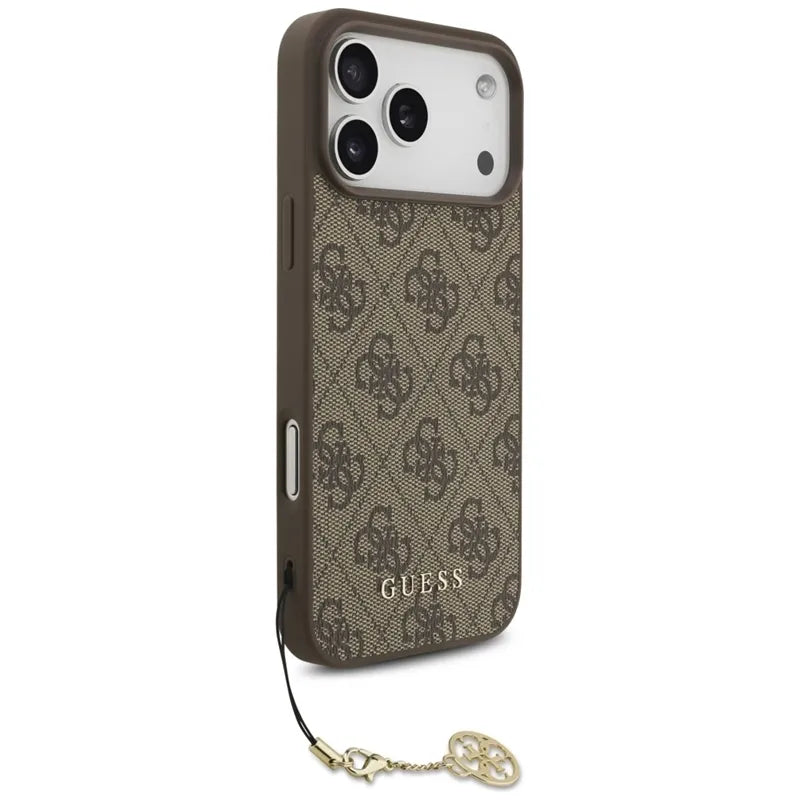 Guess 4G Charms Collection MagSafe – iPhone 17 Pro Max dėklas (rudas)