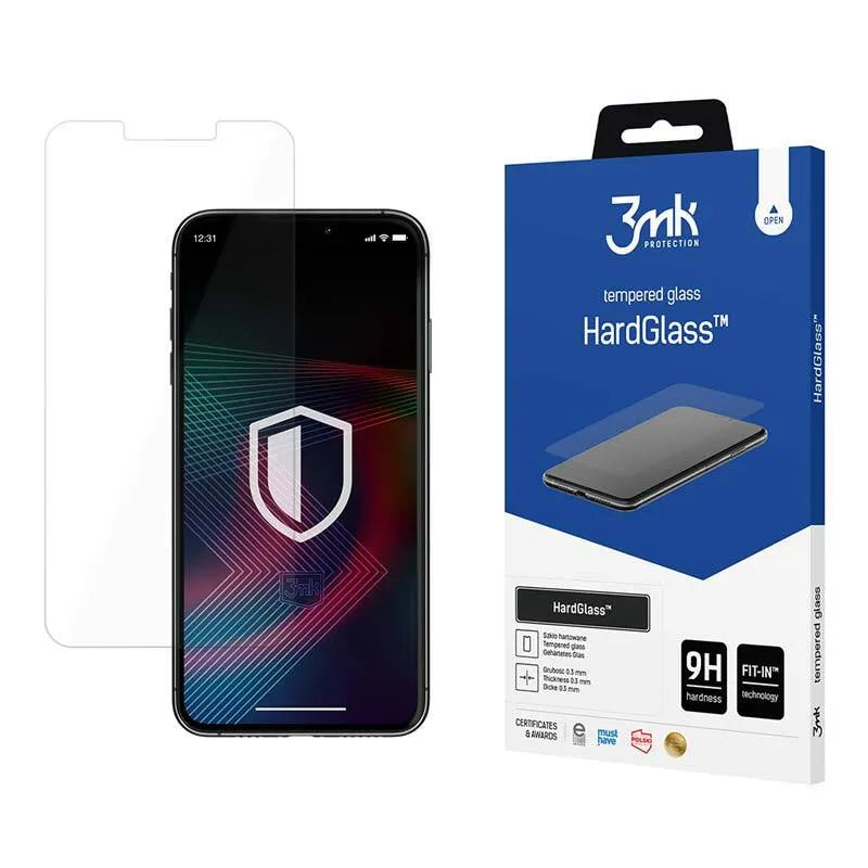 3mk HardGlass – grūdintas stiklas, skirtas iPhone 16e / iPhone 14 / iPhone 13 / iPhone 13 Pro
