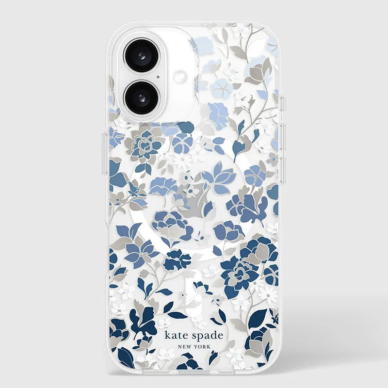 Kate Spade New York Protective Gems MagSafe – dėklas iPhone 16 (Flowerbed Blue)