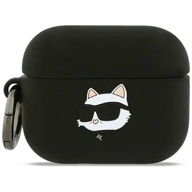 Karl Lagerfeld Silicone Choupette Head 3D – dėklas AirPods Pro 3 (juodas)