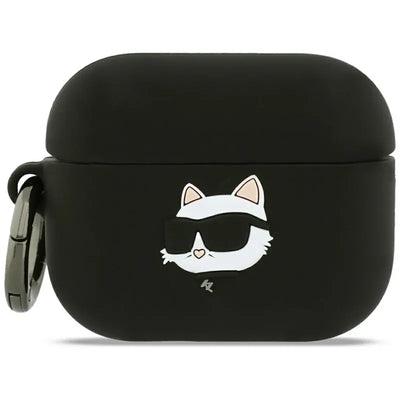 Karl Lagerfeld Silicone Choupette Head 3D – dėklas AirPods Pro 3 (juodas)
