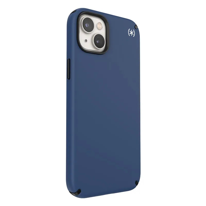 Speck Presidio2 Pro – antibakterinis dėklas „iPhone 15 Plus“ / „14 Plus“ (pakrantės mėlyna / juoda / balta)