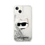 Karl Lagerfeld Liquid Glitter NFT Choupette Head – dėklas iPhone 14 Plus (sidabrinis)