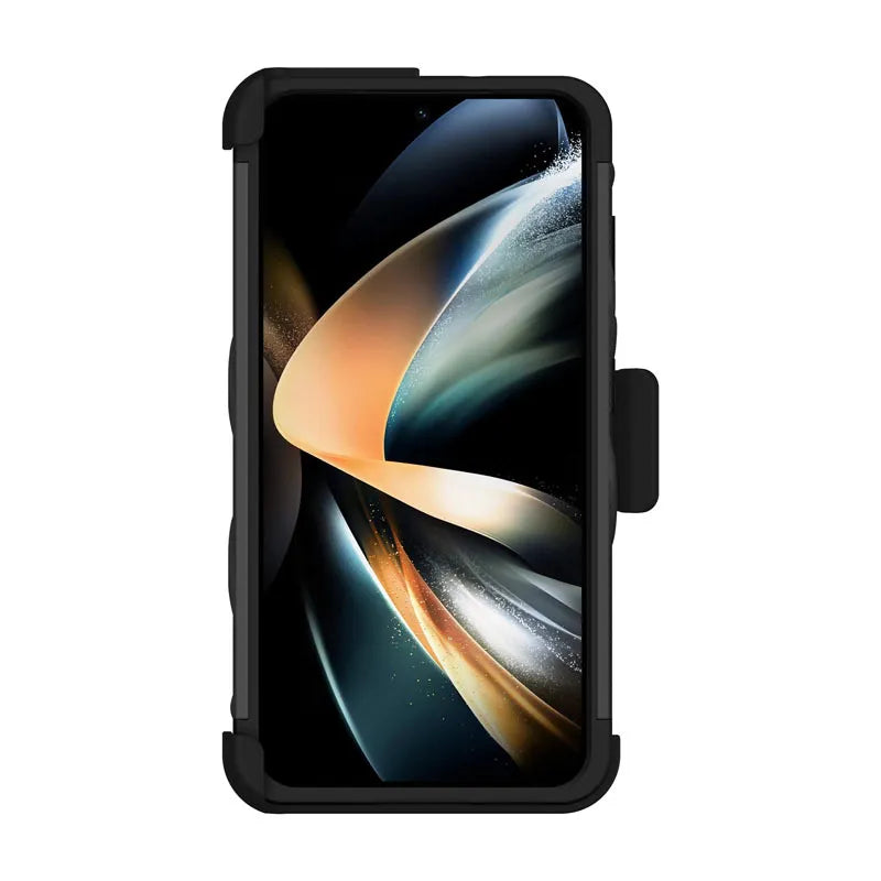 ZIZO BOLT serija – šarvuotas dėklas Samsung Galaxy S23 su 9H ekrano stiklu + laikiklis su stovu (juodas)