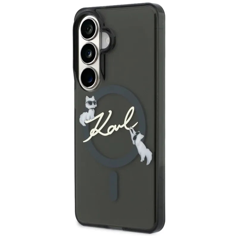 Karl Lagerfeld IML KC Script MagSafe – Samsung Galaxy S26 dėklas (juodas)