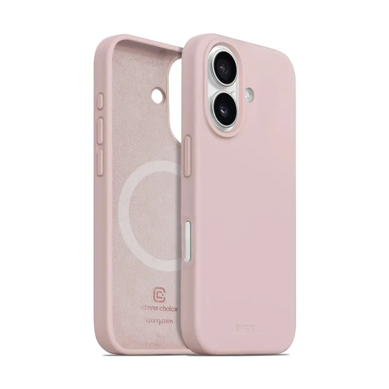 „Crong Color Cover Magnetic“ – „iPhone 16 MagSafe“ dėklas (smėlio rožinė)