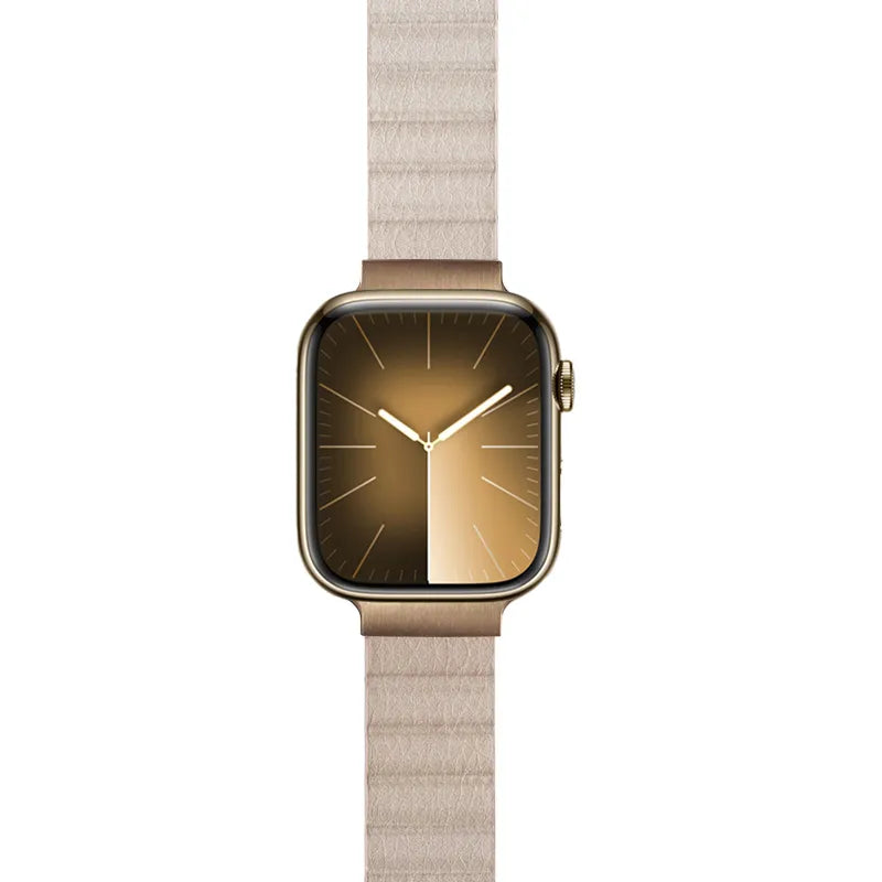 Crong Eclipse – magnetinis odinis Apple Watch dirželis 38/40/41/42 mm (smėlio spalvos)