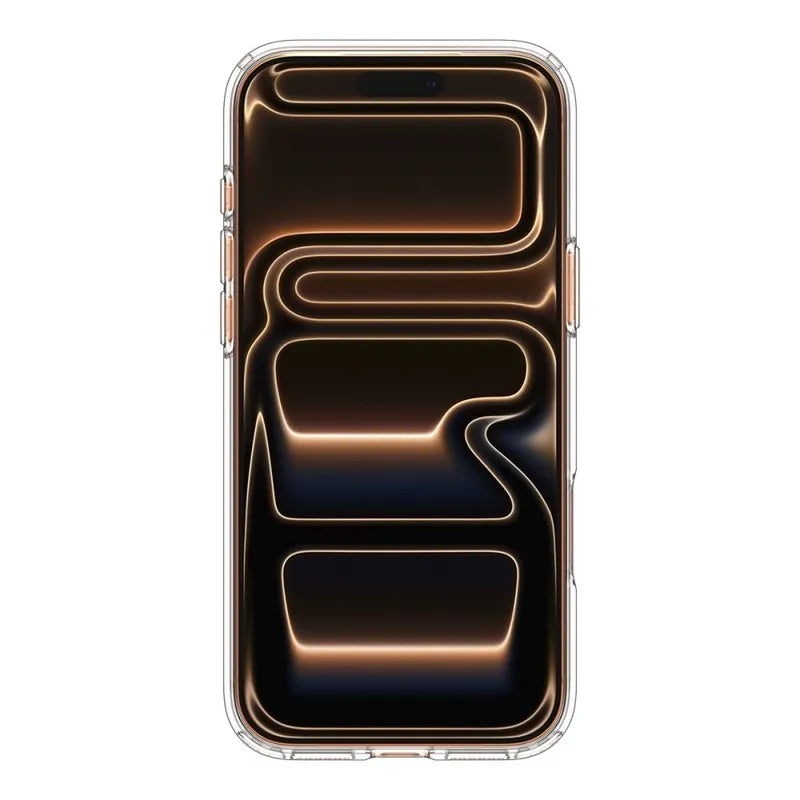 Spigen Ultra Hybrid Mag MagSafe – dėklas iPhone 17 Pro Max (skaidrus/oranžinis)